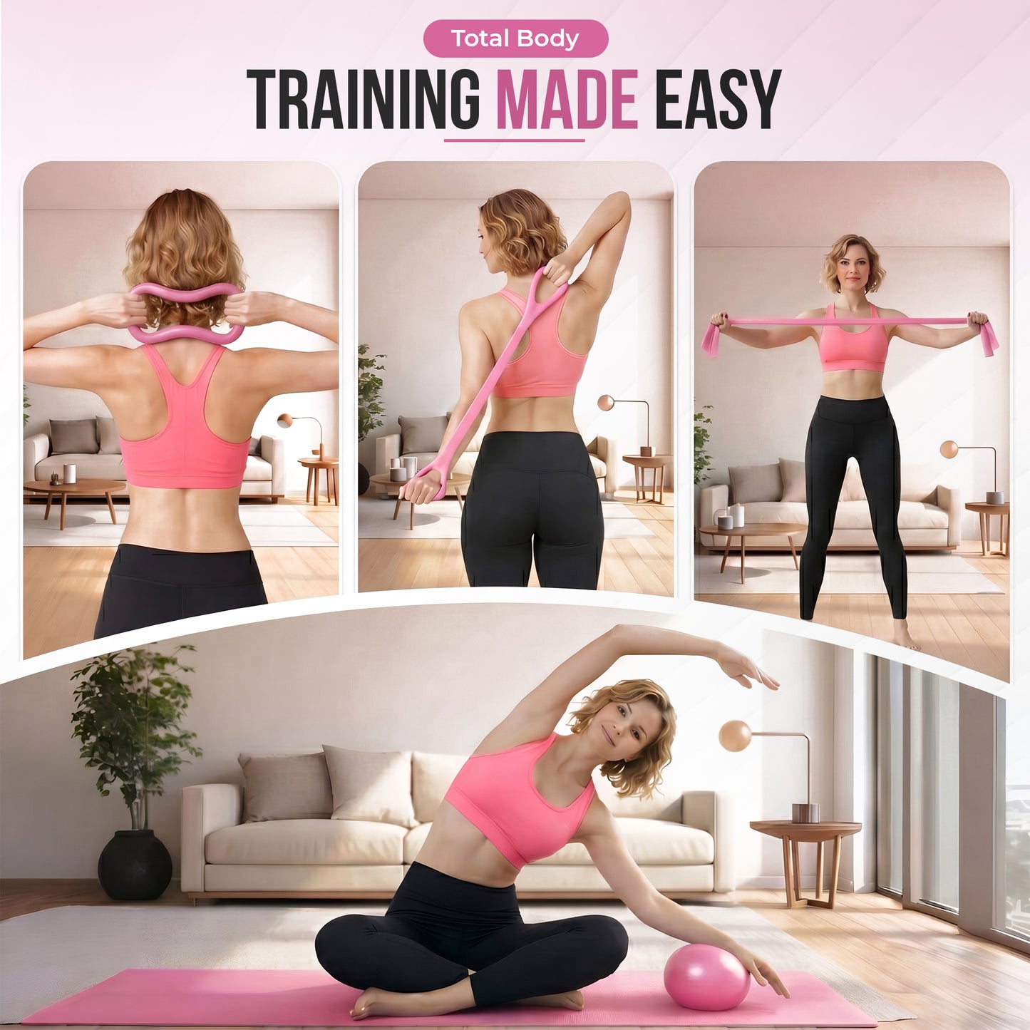 ROSEISIS™ 14-Piece Pilates Equipment Set for Home & Outdoor Workouts